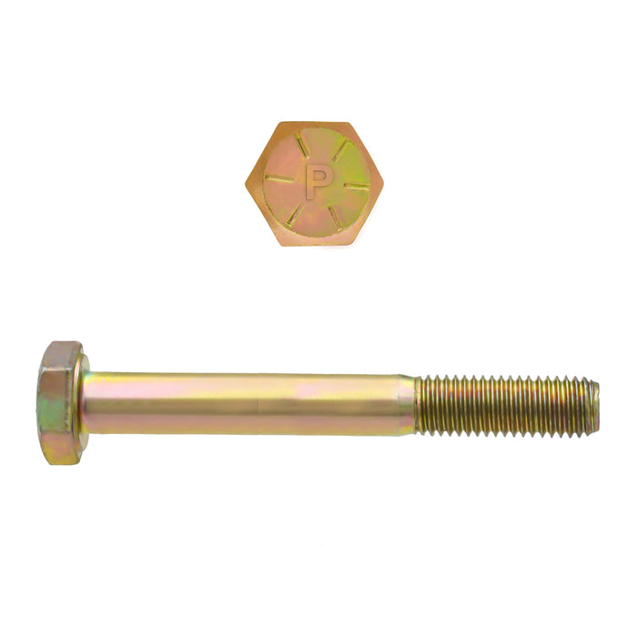 H. Paulin 080-318 Paulin 1/4"-28 x 2-1/2" Hex Head Cap Screws Grade 8 UNF Zinc-Yellow PT 100 Pcs