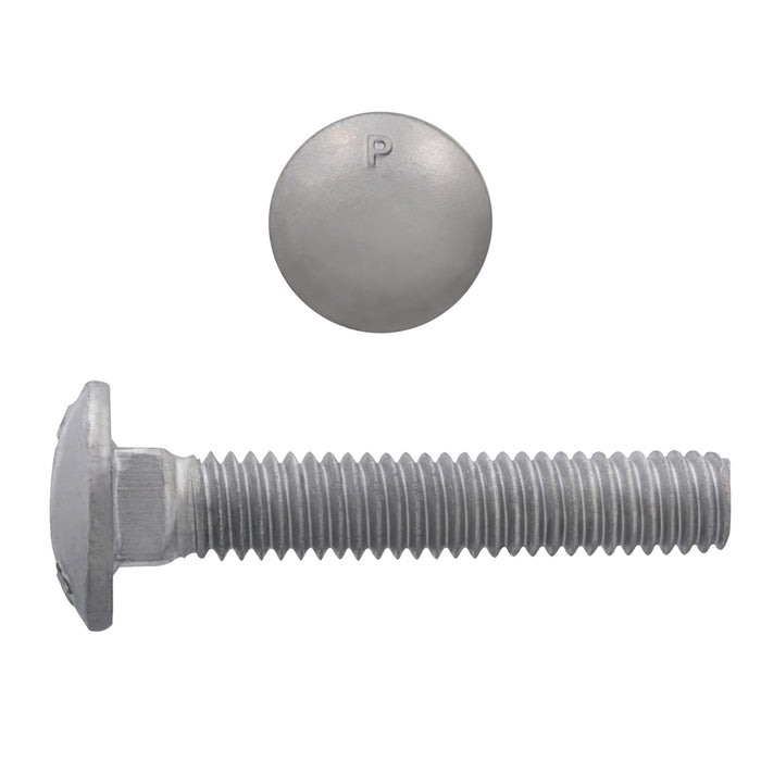H. Paulin (680) 852-313 Paulin 1/4"-20 x 1-1/2" Carriage Bolts Galvanized Grade 2 UNC FT 100 Pcs