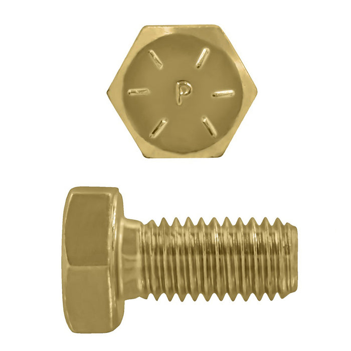 H. Paulin 079-486 Paulin 3/8"-16 x 5/8" Hex Head Cap Screws Grade 8 UNC Zinc-Yellow FT 100 Pcs