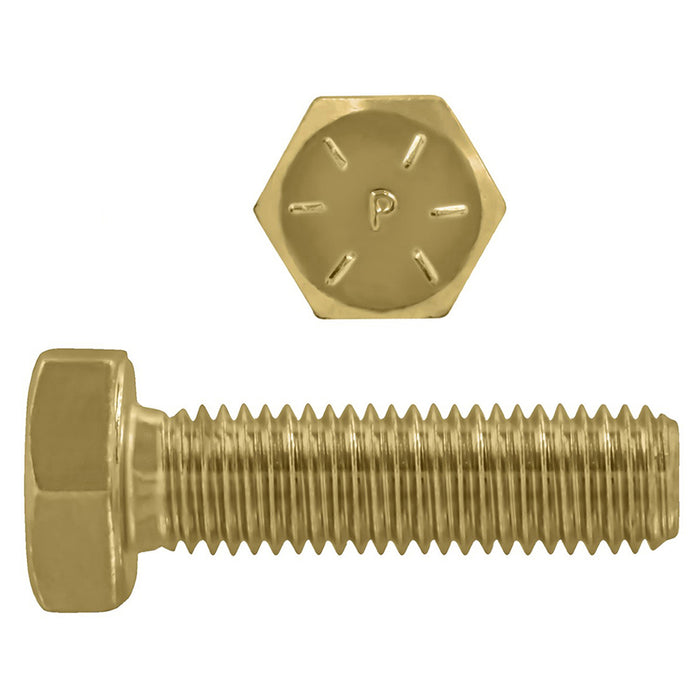 H. Paulin 079-585 Paulin 1/2"-13 x 1-3/4" Hex Head Cap Screws Grade 8 UNC Zinc-Yellow FT 50 Pcs