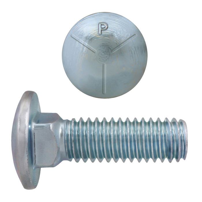 H. Paulin 131-583 Paulin 1/2"-13 x 1-1/2" Carriage Bolts Zinc Grade 5 UNC FT 50 Pcs