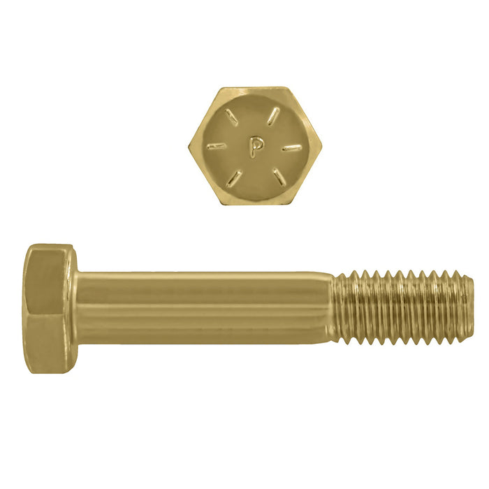 H. Paulin (680) B079-504 Paulin 3/8"-16 x 4" Hex Head Cap Screws Grade 8 UNC Zinc-Yellow PT 250 Pcs