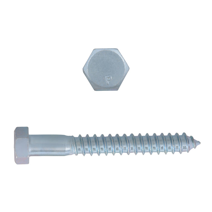 H. Paulin B135-594 Paulin 1/2" x 4" Hex Lag Bolts Steel Zinc 150 pcs