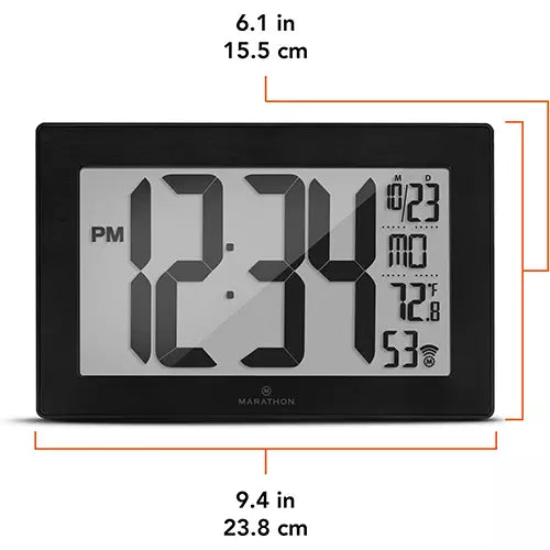 Self-Setting & Self-Adjusting Wall Clock with Stand - CL030068-BK-BS-NA