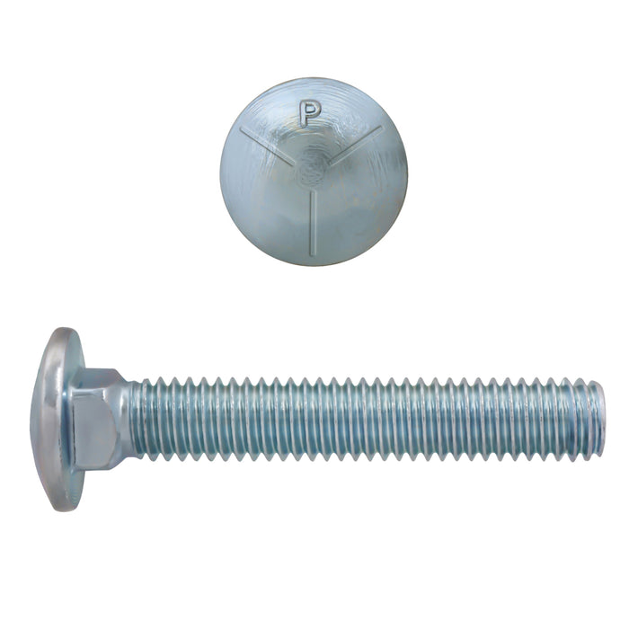 H. Paulin 131-451 Paulin 5/16"-18 x 2" Carriage Bolts Zinc Grade 5 UNC FT 100 Pcs