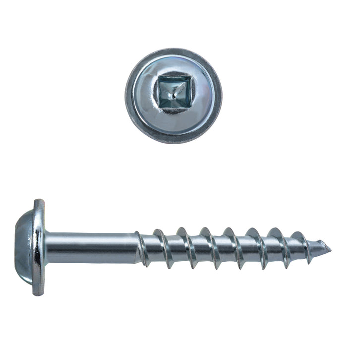 H. Paulin (680) B222-459 Paulin No.8 X 3" Round Washer Square Head Particle Board Screws Zinc 2000pcs