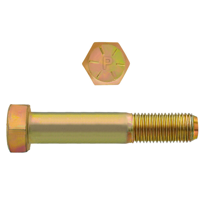 H. Paulin (680) 080-638 Paulin 9/16"-18 x 4" Hex Head Cap Screws Grade 8 UNF Zinc-Yellow PT 25 Pcs