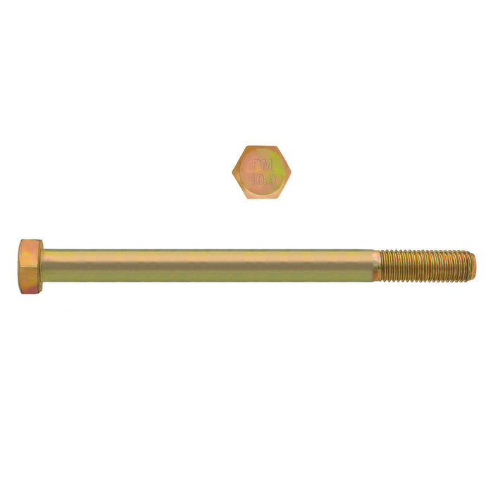 H. Paulin 613-428 Paulin M12-1.75 x 120mm Metric Hex Head Cap Screws CL 10.9 Coarse Zinc-Yellow DIN931 PT 50 Pcs