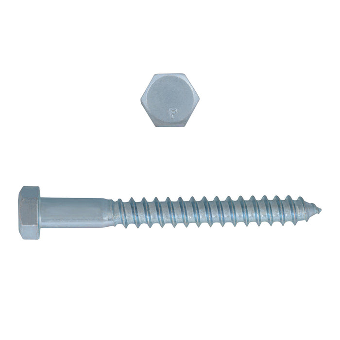 H. Paulin (680) 135-502 Paulin 3/8" x 3-1/2" Hex Lag Bolts Steel Zinc 100 pcs