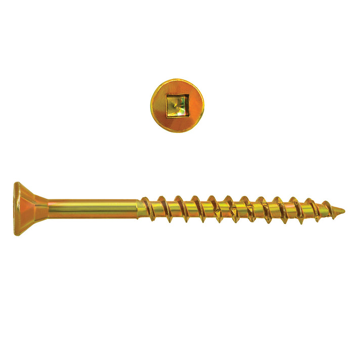 H. Paulin (680) 537-317 Paulin No.8 X 3" Flat Square Head Construction Screws Zinc-Yellow Dichromate 200pcs