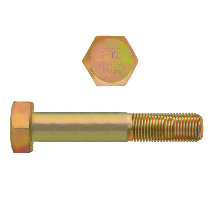 H. Paulin (680) 613-532 Paulin M20-2.50 x 120mm Metric Hex Head Cap Screws CL 10.9 Coarse Zinc-Yellow DIN931 PT 25 Pcs