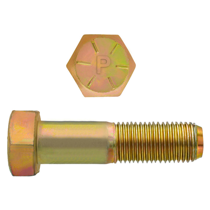 H. Paulin (680) 080-587 Paulin 1/2"-20 x 2-1/4" Hex Head Cap Screws Grade 8 UNF Zinc-Yellow PT 50 Pcs