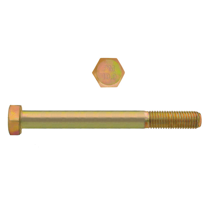 H. Paulin 613-426 Paulin M12-1.75 x 100mm Metric Hex Head Cap Screws CL 10.9 Coarse Zinc-Yellow DIN931 PT 50 Pcs