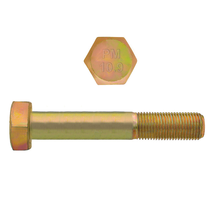 H. Paulin (680) 613-533 Paulin M20-2.50 x 130mm Metric Hex Head Cap Screws CL 10.9 Coarse Zinc-Yellow DIN931 PT 10 Pcs