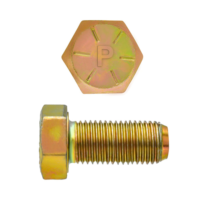 H. Paulin 080-487 Paulin 3/8"-24 x 3/4" Hex Head Cap Screws Grade 8 UNF Zinc-Yellow FT 100 Pcs