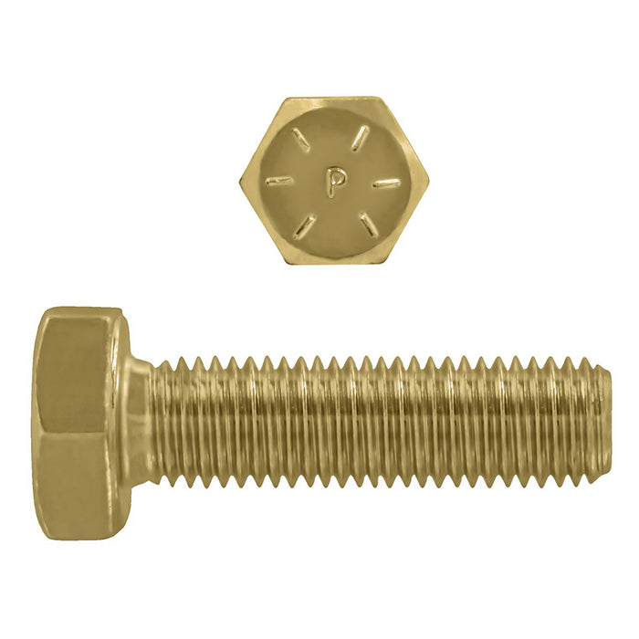 H. Paulin B079-719 Paulin 3/4"-10 x 2-1/2" Hex Head Cap Screws Grade 8 UNC Zinc-Yellow FT 90 Pcs