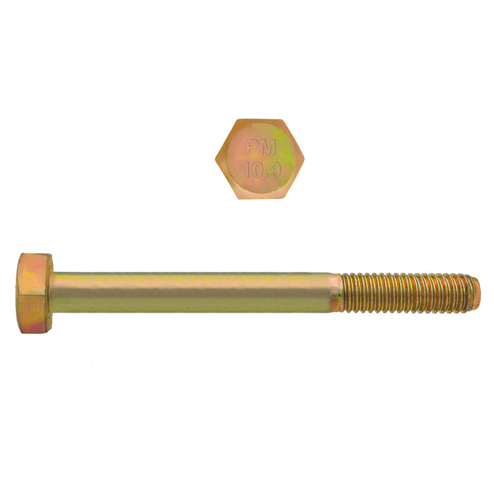 H. Paulin 613-283 Paulin M6-1.00 x 60mm Metric Hex Head Cap Screws CL 10.9 Coarse Zinc-Yellow DIN931 PT 100 Pcs