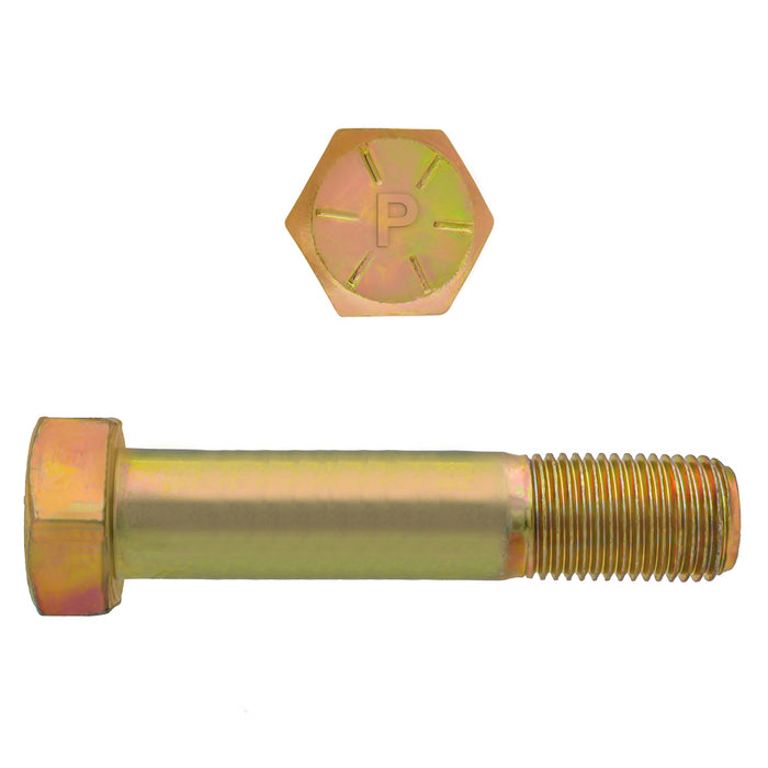 H. Paulin (680) 080-504 Paulin 3/8"-24 x 4" Hex Head Cap Screws Grade 8 UNF Zinc-Yellow PT 100 Pcs