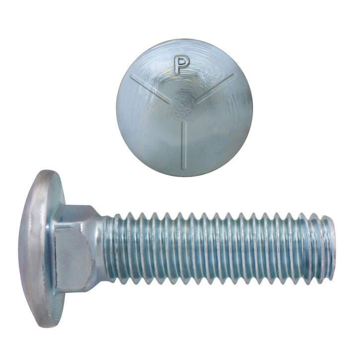 H. Paulin (680) 131-586 Paulin 1/2"-13 x 2" Carriage Bolts Zinc Grade 5 UNC FT 50 Pcs