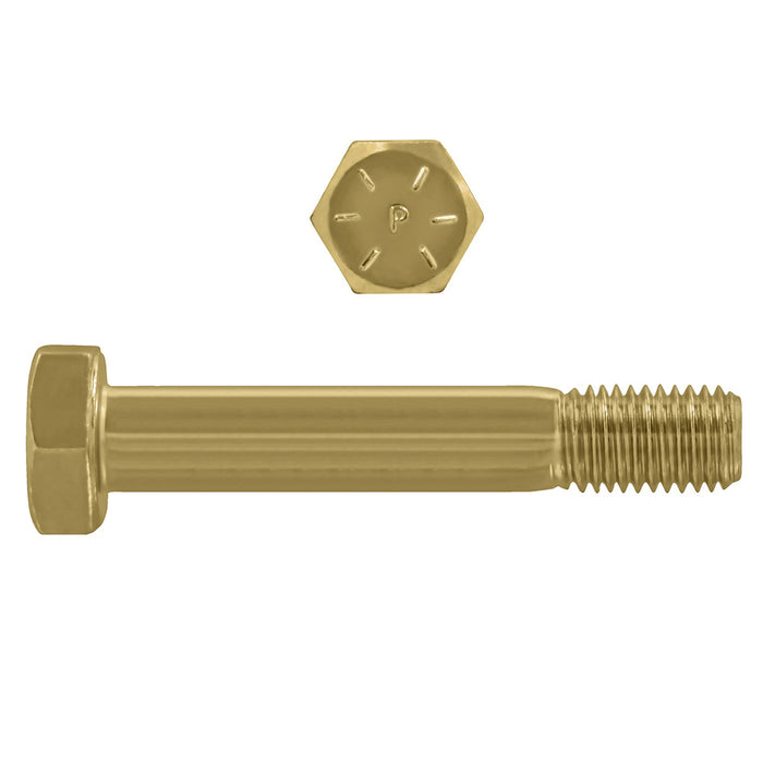 H. Paulin 079-643 Paulin 9/16"-12 x 6" Hex Head Cap Screws Grade 8 UNC Zinc-Yellow PT 25 Pcs