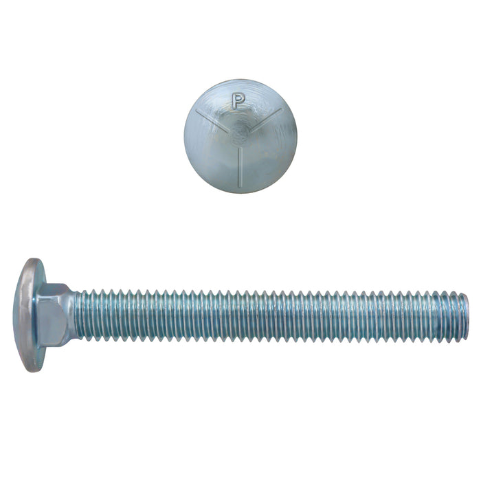 H. Paulin (680) 131-500 Paulin 3/8"-16 x 3" Carriage Bolts Zinc Grade 5 UNC FT 100 Pcs