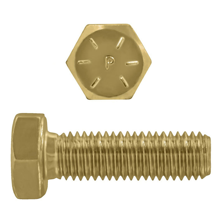 H. Paulin (680) 009-053 Paulin 7/16"-14 x 1" Hex Head Cap Screws Grade 8 UNC Zinc-Yellow PT 2 Pcs