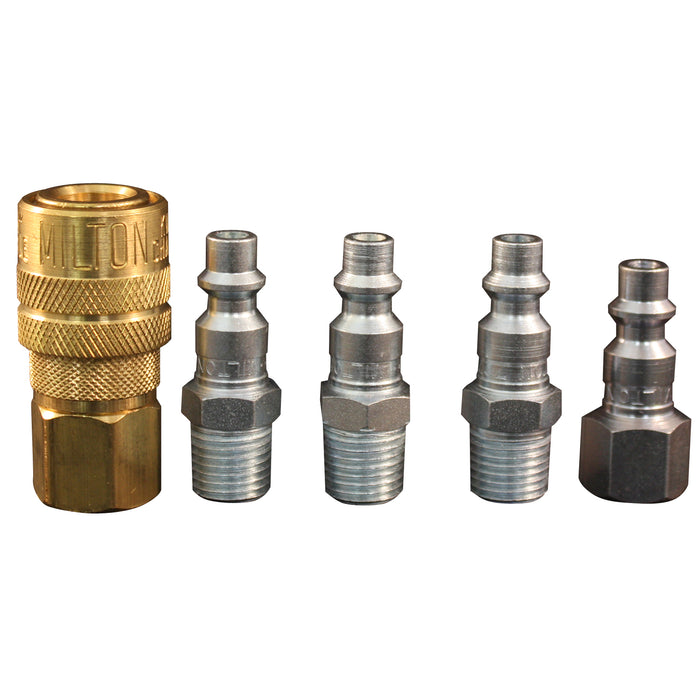 Milton s-211 Milton (S-211) 1/4" NPT M-Style Coupler and Plug Kit, (5-Piece)