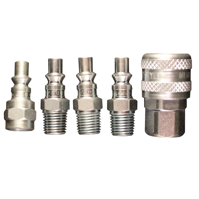 Milton s-213 Milton (S-213) 1/4" NPT A-Style Coupler and Plug Kit, (5-Piece)