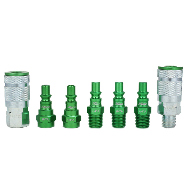 Milton (625) S-307AKIT ColourFit™ by Milton Coupler & Plug Kit - (A-Style, Green) - 1/4" NPT, (7-Piece)