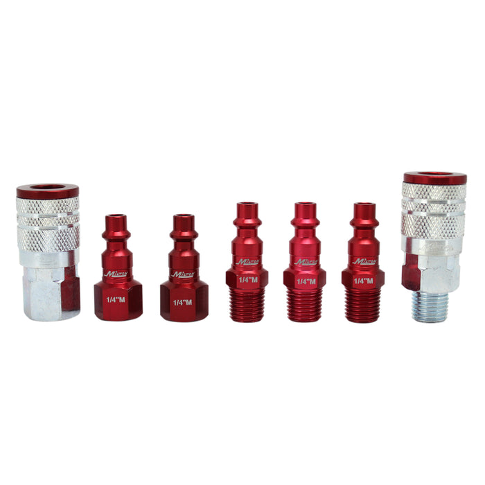 Milton s-307MKIT ColourFit™ by Milton Coupler & Plug Kit - (M-Style, Red) - 1/4" NPT, (7-Piece)