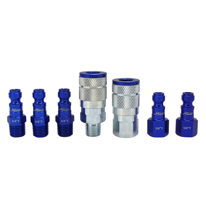 Milton (625) S-307TKIT ColourFit™ by Milton Coupler & Plug Kit - (T-Style, Blue) - 1/4" NPT, (7-Piece)