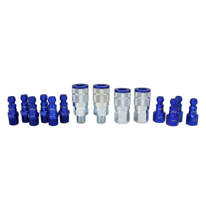 Milton s-314TKIT ColourFit™ by Milton Coupler & Plug Kit - (T-Style, Blue) - 1/4" NPT, (14-Piece)