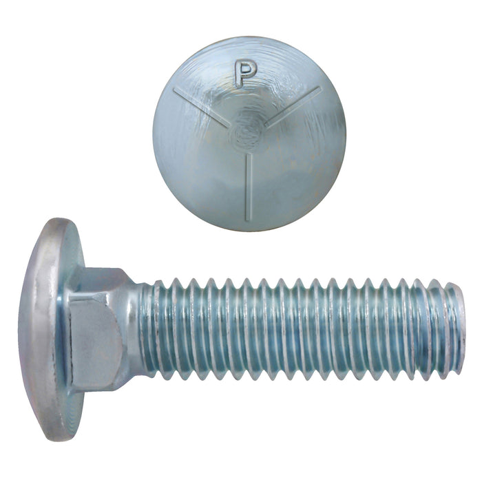 H. Paulin (680) 131-675 Paulin 5/8"-11 x 2" Carriage Bolts Zinc Grade 5 UNC FT 25 Pcs