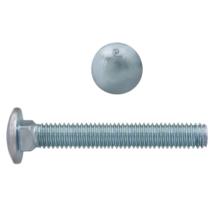 H. Paulin 129-596 Paulin 1/2"-13 x 5" Carriage Bolts Zinc Grade 2 UNC FT 25 Pcs