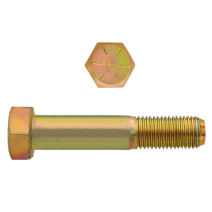 H. Paulin 080-683 Paulin 5/8"-18 x 4" Hex Head Cap Screws Grade 8 UNF Zinc-Yellow PT 25 Pcs