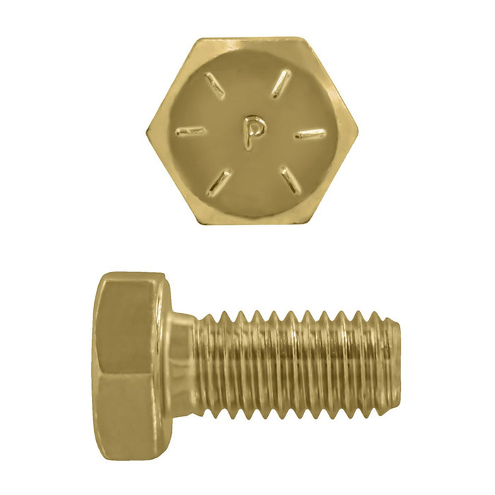 H. Paulin (680) 079-306 Paulin 1/4"-20 x 5/8" Hex Head Cap Screws Grade 8 UNC Zinc-Yellow FT 100 Pcs