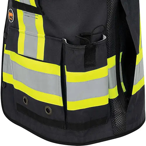 6679 High-Visibility Antimicrobial Mesh-Back Surveyor Vest Material - V1012070-L