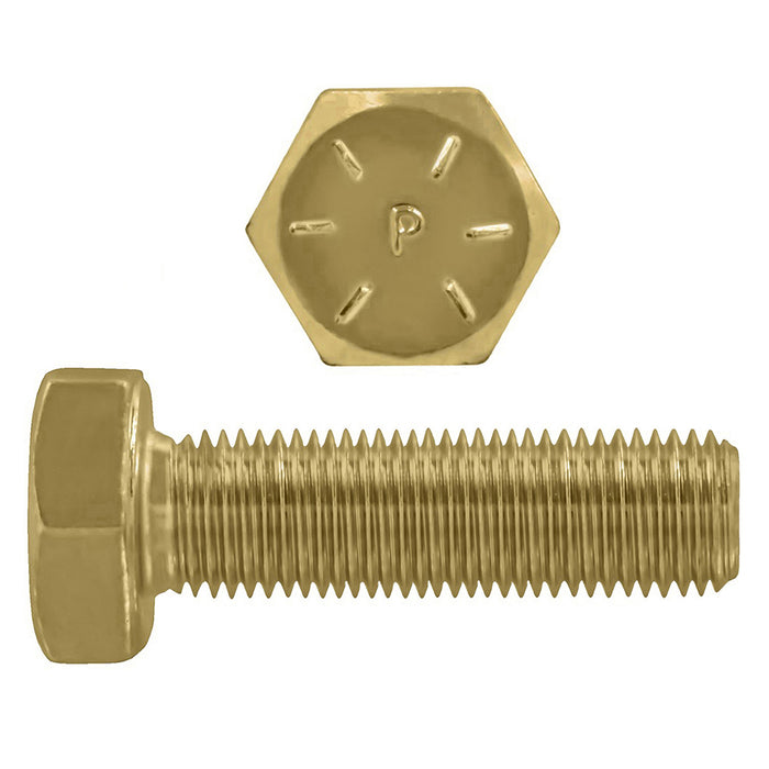 H. Paulin B079-961 Paulin 1-1/2"-6 x 4" Hex Head Cap Screws Grade 8 UNC Zinc-Yellow FT 12 Pcs
