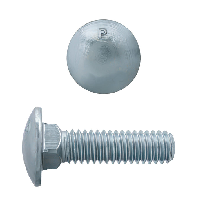 H. Paulin 129-444 Paulin 5/16"-18 x 1" Carriage Bolts Zinc Grade 2 UNC FT 100 Pcs