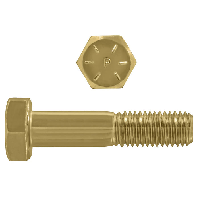 H. Paulin B079-587 Paulin 1/2"-13 x 2-1/4" Hex Head Cap Screws Grade 8 UNC Zinc-Yellow PT 225 Pcs