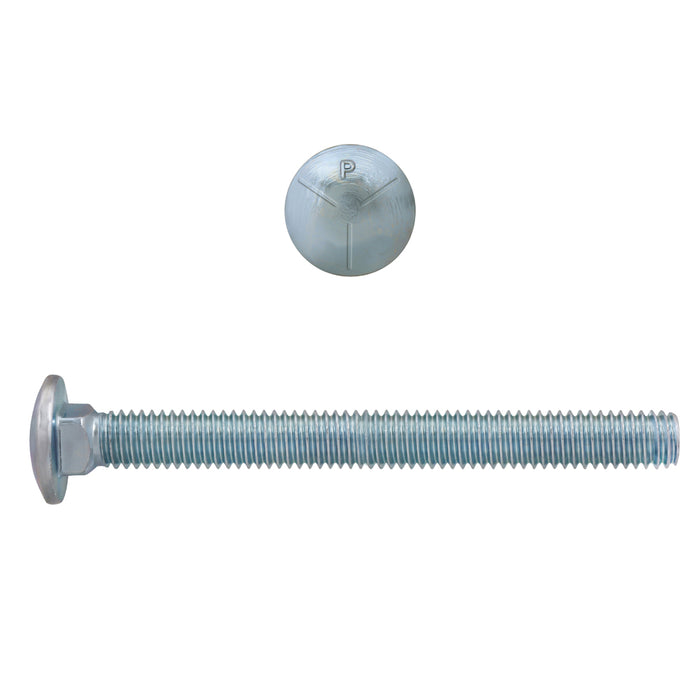 H. Paulin 131-504 Paulin 3/8"-16 x 4" Carriage Bolts Zinc Grade 5 UNC FT 100 Pcs