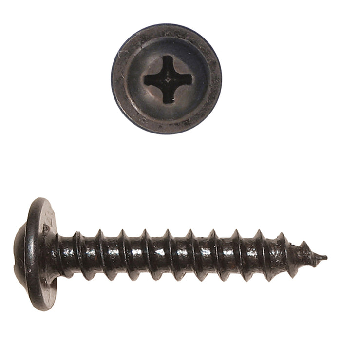 H. Paulin 229-407 Papco No.8 x 1-1/4" Round Washer PH Tapping Screws Black Oxide 100Pcs