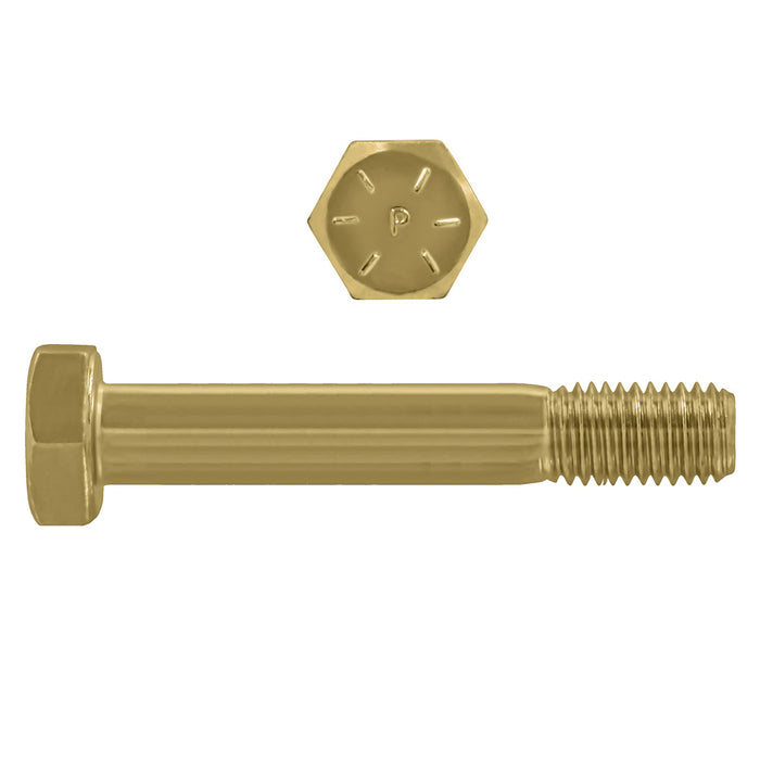 H. Paulin (680) B079-552 Paulin 7/16"-14 x 5-1/2" Hex Head Cap Screws Grade 8 UNC Zinc-Yellow PT 150 Pcs