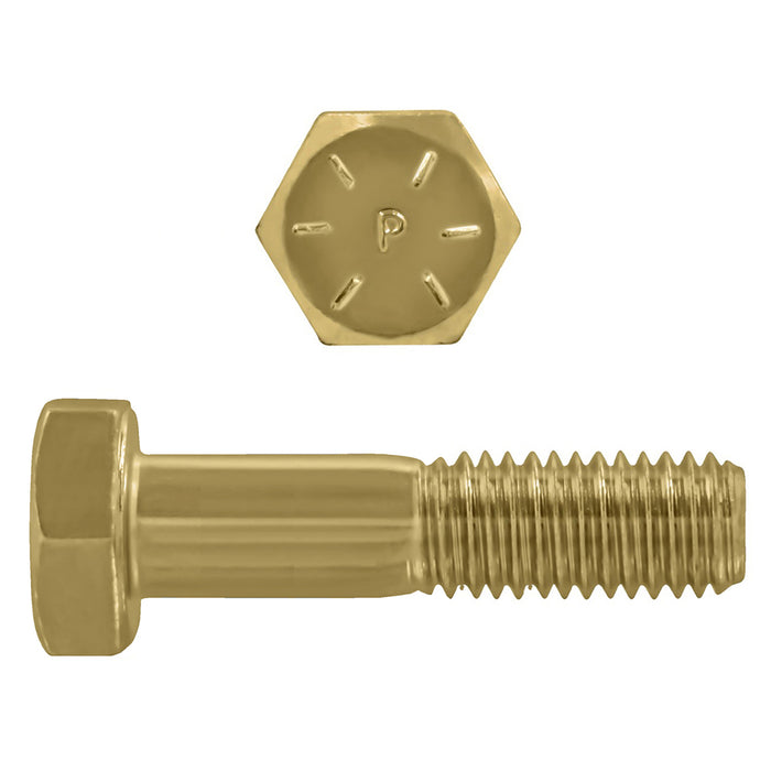 H. Paulin B079-496 Paulin 3/8"-16 x 2" Hex Head Cap Screws Grade 8 UNC Zinc-Yellow PT 550 Pcs