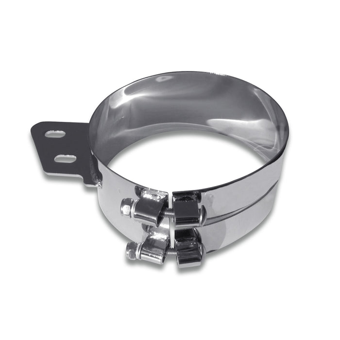 Trux Accessories TCLA-73 Exhaust - Clamp - 7" Chrome Plated Stainless Steel - Angled Mounting Plate