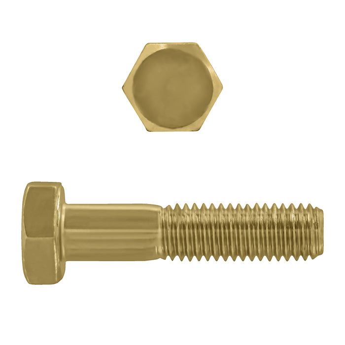 H. Paulin 613-559 Paulin M24-3.00 x 90mm Metric Hex Head Cap Screws CL 10.9 Coarse Zinc-Yellow DIN931 PT 10 Pcs