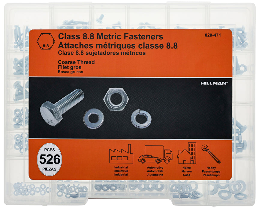 H. Paulin (680) 020-471 Needa Metric Class 8.8 Hardware Tray 526 pieces