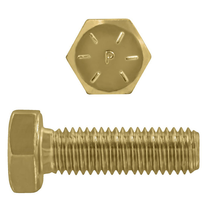 H. Paulin (680) 009-048 Paulin 3/8"-16 x 1" Hex Head Cap Screws Grade 8 UNC Zinc-Yellow PT 3 Pcs