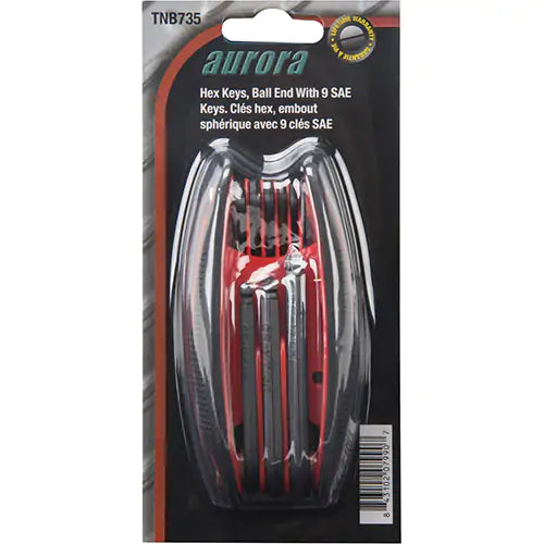 Ball End Fold-Up Hex Key Set Manufacturer's Warranty - TNB735