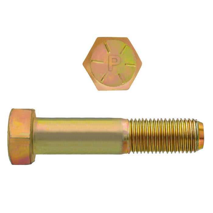 H. Paulin (680) B080-592 Paulin 1/2"-20 x 3-1/2" Hex Head Cap Screws Grade 8 UNF Zinc-Yellow PT 150 Pcs